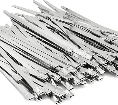 300 Pack 11.8 Inch 304 Stainless Steel Zip Ties, 200LBS Heavy Duty Self-Locking Cable Ties - Bulk Value for Workshops and Contractors (300PCS 11.8inch)