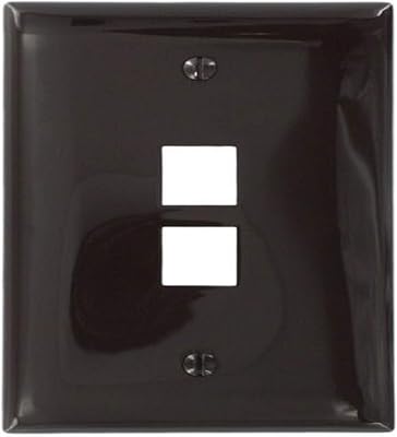 Leviton QuickPort Midsize Wallplate, Single Gang, 2-Port, 41091-2BN, Brown