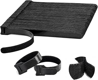 100PCS Hook and Loop Straps - 6 Inch Reusable Cable Ties