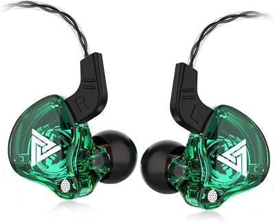 Yeabomy Gaming Earbuds with Mic,Universal 3.5mm HiFi Sport Headphones in Ear Earphone for Running with Microphone Headset Music Earbuds (with mic, Green)