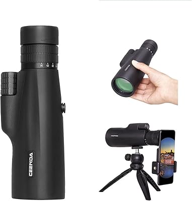 ZIBENE Monocular Night Vision and Day, Monocular Telescope for Smartphone,10-30x Zoomable Monoculars Night Vision, FMC BAK4 Monocular Scope with Smartphone Adapter and Upgraded Tripod Black