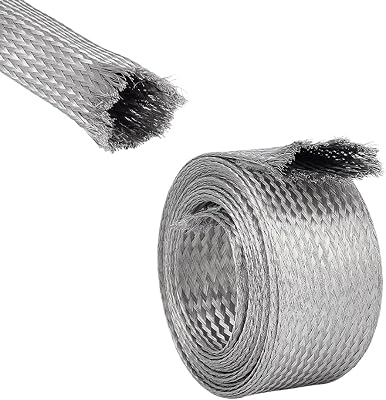 UNICRAFTALE 8.2Ft 42mm Wide Stainless Steel Braided Shielding Sleeving