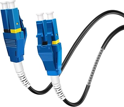 Bangun 10 Meters Uniboot LC to LC Armored Fiber Patch Cable, Single Mode Duplex Fiber Optic Cable Jumper Optical Patch Cord, 9/125um, (OS1/OS2 Compatible), LSZH White