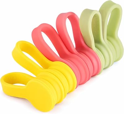Viaky Magnetic Cable Ties 6-Pack,Silicone Twist Ties,3 Colors