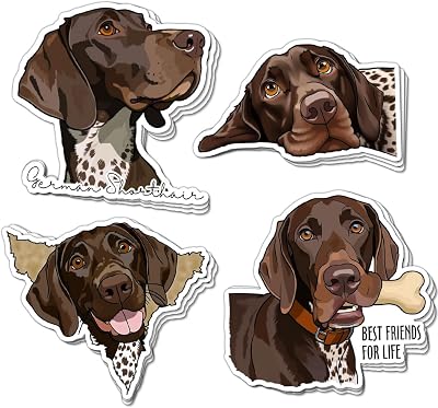 (12pcs-3in) German Shorthaired Pointer Sticker GSP Dog Stickers for Hunters