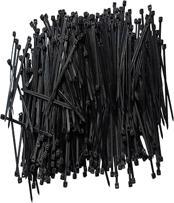 Zip Ties 8 inch 1000 pcs Cable Zip Ties with 40 Pounds Tensile Strength, White Cable Ties, Self-Locking Nylon Tie Wraps for Indoor and Outdoor