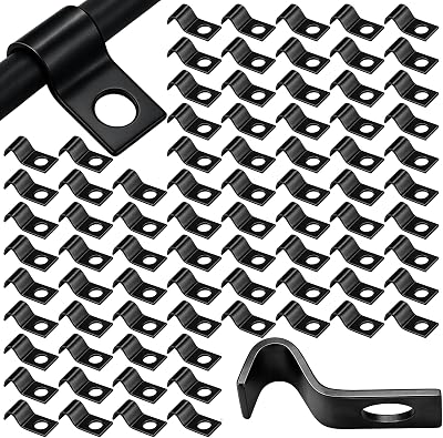 Yaocom 100 Pcs Black Cable Screw Clips 1/4 Inch, Zinc Steel Wire Clamps