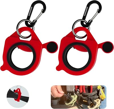CANAANIN Zip Tie Holder Cable Tie Holder Heavy-Duty Colored Upgraded Carabiner Clip for Tool Belt Organized Strong Efficient for Electrician Tool Storage Reusable Portable(Red, 2 Piece)