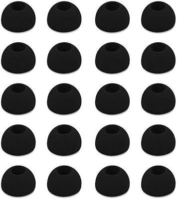 Zotech 20 Pcs Silicone Replacement Ear Buds Tips Black (Large)