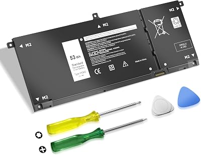 Ymawetia 53Wh H5CKD 15V Battery Compatible with Dell 5400 7300 7506 2-in-1 5406 7405 7306 7500 Silver 5300 5408 5409 5301 5401 5402 5501 5502 5508 5509 Latitude 3410 3510 Vostro 5300 5301 7T8CD