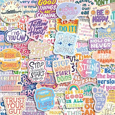 CKXTYNG Motivational Stickers 200PCS Holographic Positive Quote Decals