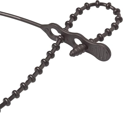 Ancor 199296 Cable Tie, Beaded, 24", Black, 20pc