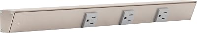 Task Lighting APT Angled Power Strip 18 inch Left, 3 Receptacles, Satin Nickel