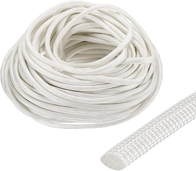 uxcell Insulation Cable Protector 4mm/0.16 Inch-30m/98 Feet White