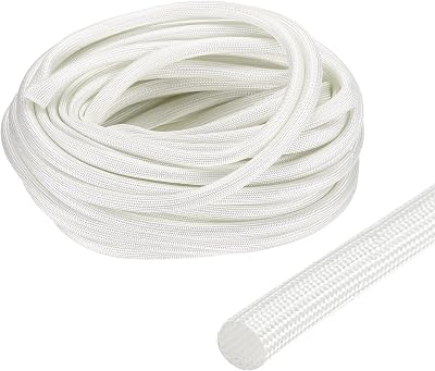 uxcell Insulation Cable Protector 5mm/0.20 Inch-15m/49 Feet White