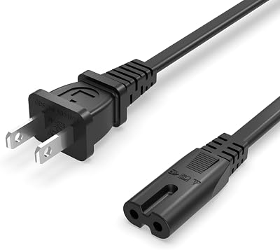 Superer 3Ft Figure 8 Power Cord (C7) – ETL Certified Universal 2 Prong AC Replacement Cable for TV, Laptop, Game Console, Printer & More – Safe & Compatible with Most Electronics