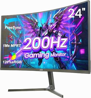 ZZA 34 Inch 165Hz Curved Ultrawide Gaming Monitor, UWQHD 21:9, 1500R VA