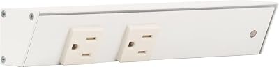 Task Lighting APT Angled Power Strip 9 inch Right, 2 Receptacles, White