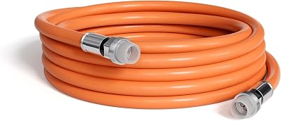 THE CIMPLE CO Direct Burial Coaxial Cable 10 FT - 75 Ohm RG6 Underground Coax Cable - Outdoor Coax with Rubber Boots and Watertight Connectors for Weather Seal - 10 Feet (3 Meters), Orange