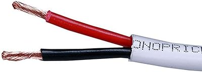 Monoprice Speaker Wire - CL2 Rated, 2-Conductor, 14AWG, PVC Jacket Material, 99.9% Oxygen-Free Pure Bare Copper, 500 Feet, White