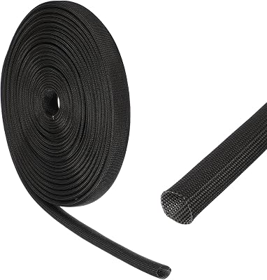 uxcell Insulation Cable Protector 14mm/0.55 Inch-15 Meter/49 Feet Black