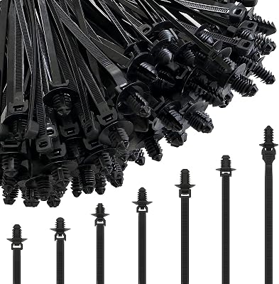 10Pcs Push Mount Cable Zip Tie,Nylon Self Locking Cable Strap,9 Most Popular Sizes,Heavy Duty Nylon Push Mount Self Locking UV Resistant Assortment For Indoor,Construction,Electronic and Auto