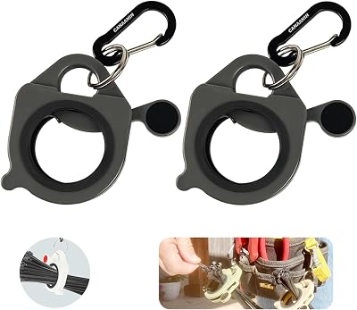 CANAANIN Zip Tie Holder Cable Tie Holder Heavy-Duty Colored Upgraded Carabiner Clip for Tool Belt Organized Strong Efficient for Electrician Tool Storage Reusable Portable(Gray, 2 Piece)