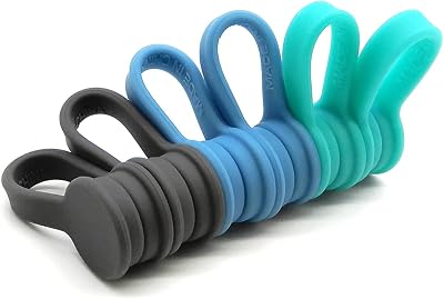 Viaky Magnetic Cable Ties 6-Pack,Silicone Magnetic Twist Ties Colorful
