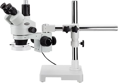 AmScope SM-3TPZZ-FRL 180X Boom Stand Trinocular Zoom Stereo Microscope