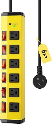 KeBen Heavy Duty Surge Protector,6 Outlets Individual Switches,6FT/15A