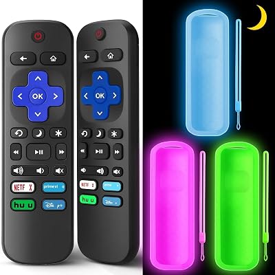(3+2 Packs) Replacement Remote Control for Roku with Soft Silicone Case