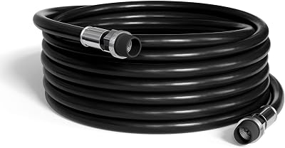 THE CIMPLE CO - RG6 Coaxial Cable 100 FT Outdoor - Indoor/Outdoor Dual Shielded Coax Cable for Satellite TV Antennas, Internet, CATV - Watertight Coax with Rubber Boots 100 Feet (30 Meters), Black