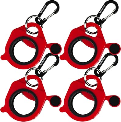 CANAANIN Zip Tie Holder Cable Tie Holder Heavy-Duty Colored Upgraded Carabiner Clip for Tool Belt Organized Strong Efficient for Electrician Tool Storage Reusable Portable (Red, 4 Piece)