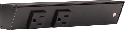 Task Lighting APT Angled Power Strip 9 inch Right, 2 Receptacles, Black