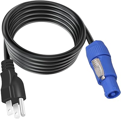 Yubunt 3-Prong NEMA 5-15P to PowerCON Cable 20A 3 Pin PowerCon Input Connector to NEMA 5-15P Connector Cord 16AWG for Outdoor Stage Light LED Screen-1.8M/5.9FT
