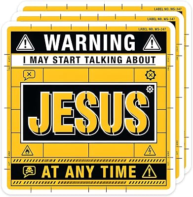 [3PCS] Warning I May Start Talking About Jesus Sticker, Funny Bold Faith