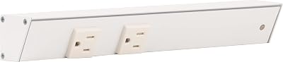 Task Lighting APT Angled Power Strip 12 inch Right, 2 Receptacles, White