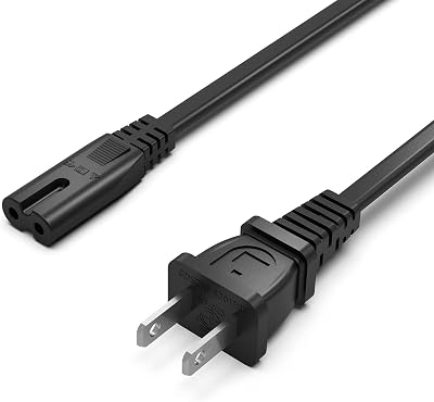 Superer 4Ft Figure 8 Power Cord (C7) – ETL Certified Universal 2 Prong AC Replacement Cable for TV, Laptop, Game Console, Printer & More – Safe & Compatible with Most Electronics