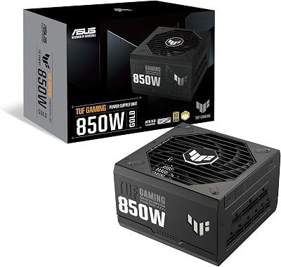 ASUS TUF Gaming 850W Gold (850 Watt, ATX 3.0 Compatible, Fully Modular Power Supply, 80+ Gold, Military-Grade Components, Dual Ball Bearing, Axial-tech Fan, PCB Coating, 10 Year Warranty) (Renewed)