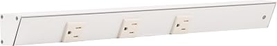 Task APT Angled Power Strip 18 inch Right, 3 Receptacles, White