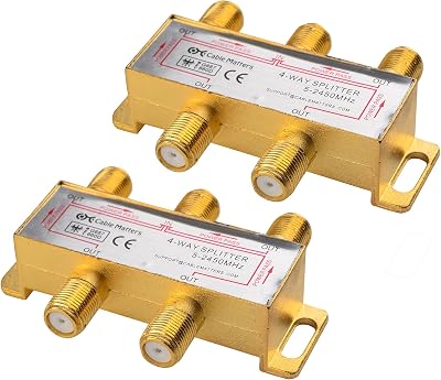 Cable Matters 2-Pack 2.4 GHz 4 Way Coaxial Cable Splitter
