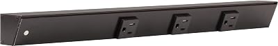 Task Lighting APT Angled Power Strip 18 inch Left, 3 Receptacles, Black