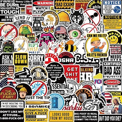 100Pcs Funny Hard Hat Stickers
