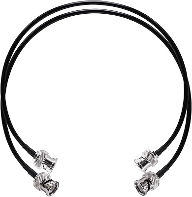 TUOLNK BNC Jumper Cable RG58 Coax Low Loss 50 ohm BNC Male to Male Coaxial Cable 20 inch (50cm) HD-SDI Extension for Surveillance System Video Converter2pcs