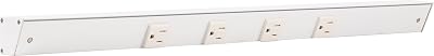 Task Lighting APT Angled Power Strip 24 inch, 4 Receptacles, White
