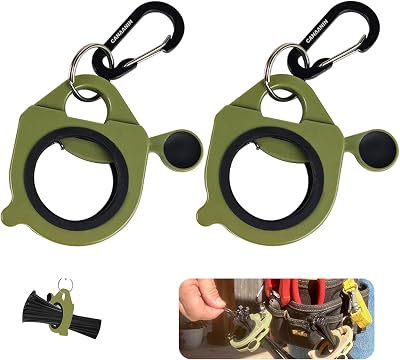CANAANIN Zip Tie Holder Cable Tie Holder Heavy-Duty Colored Upgraded for Tool Belt Electrician Tool Tradie Bits Organized Strong Efficient Storage Reusable Portable (Green, 2 Piece)