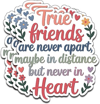 (3PCS) True Friends are Never Apart Vinyl Sticker Pack Durable Waterproof Stickers for Laptop Water Bottle Car Bumper Phone Case