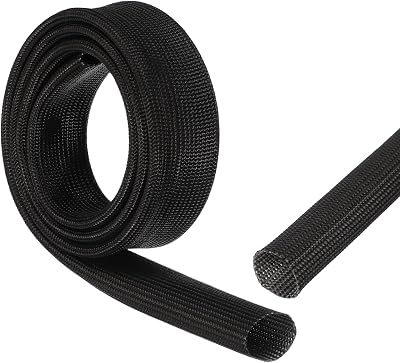 uxcell Insulation Cable Protector 18mm/0.71 Inch-1 Meter/3 Feet Black