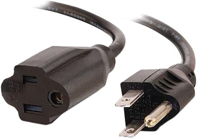 C2G 1FT Premium Universal Extension Cord - Power Extension Cord for TV, Computer, Monitor, Appliance & More (03137)