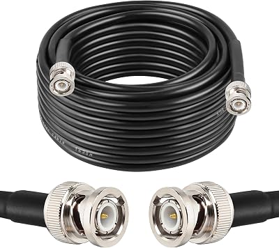 MOOKEERF BNC Cable 30ft,Low Loss KMR240 BNC Male to Male Coax Cable 50 Ohm for Antennas, RF Radios, Modems, Oscilloscopes, Spectrum, Signal Generator, etc